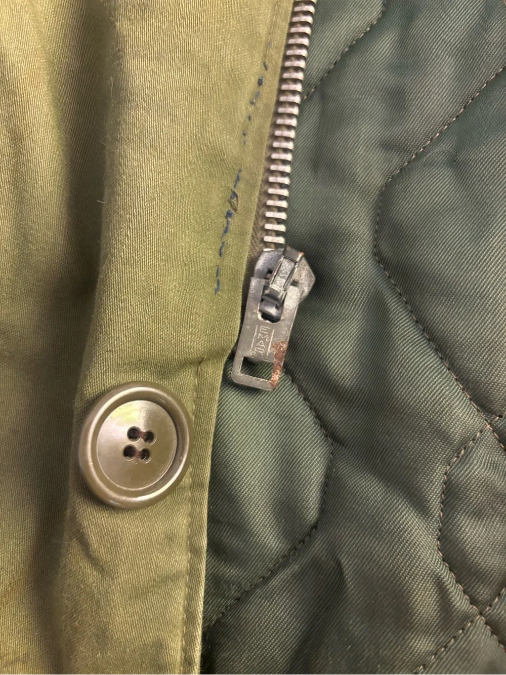 US Military Vintage 1950s Zip Hood Civilian B-9 Parka Jacket Mens Size XL